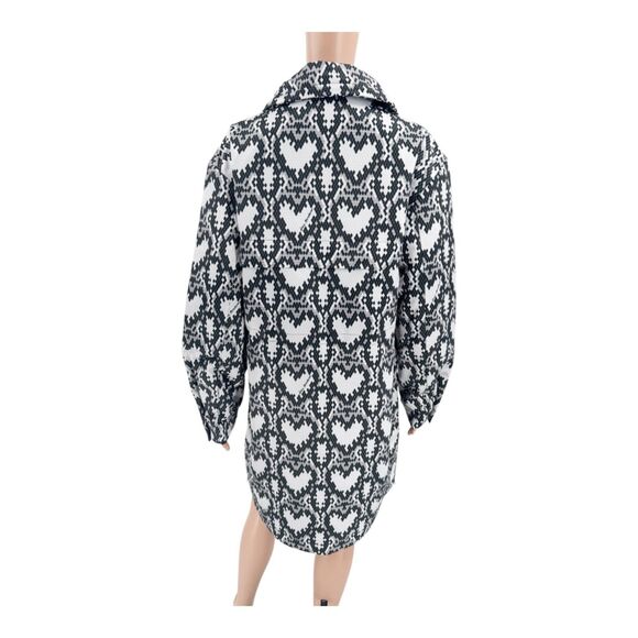 Love Moschino Coat Python Geometric Hearts Print Black White IT42 US6 - Picture 9 of 11